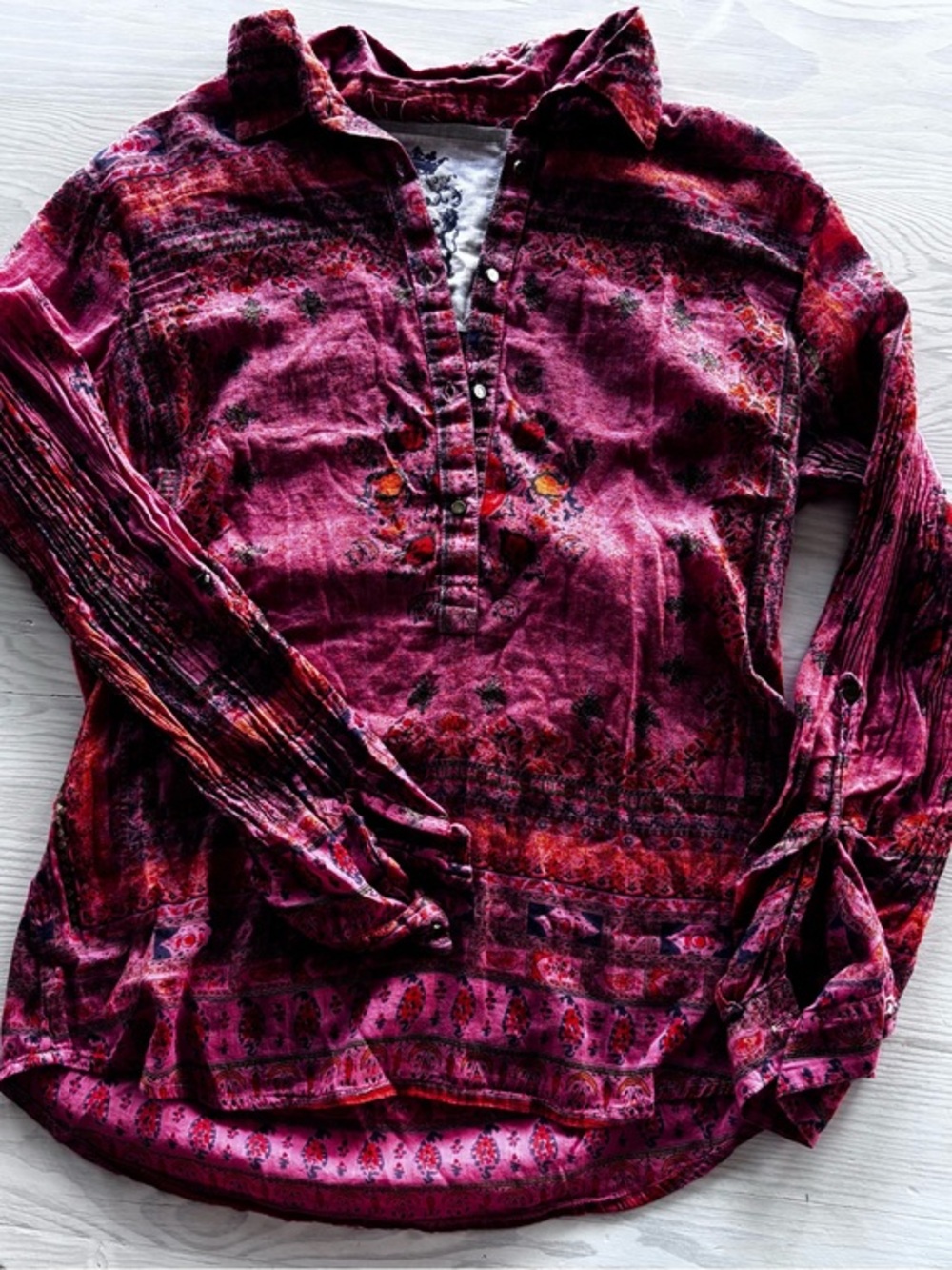 Women’s JAK Button Down Long Sleeve Top Lightweight Size Large